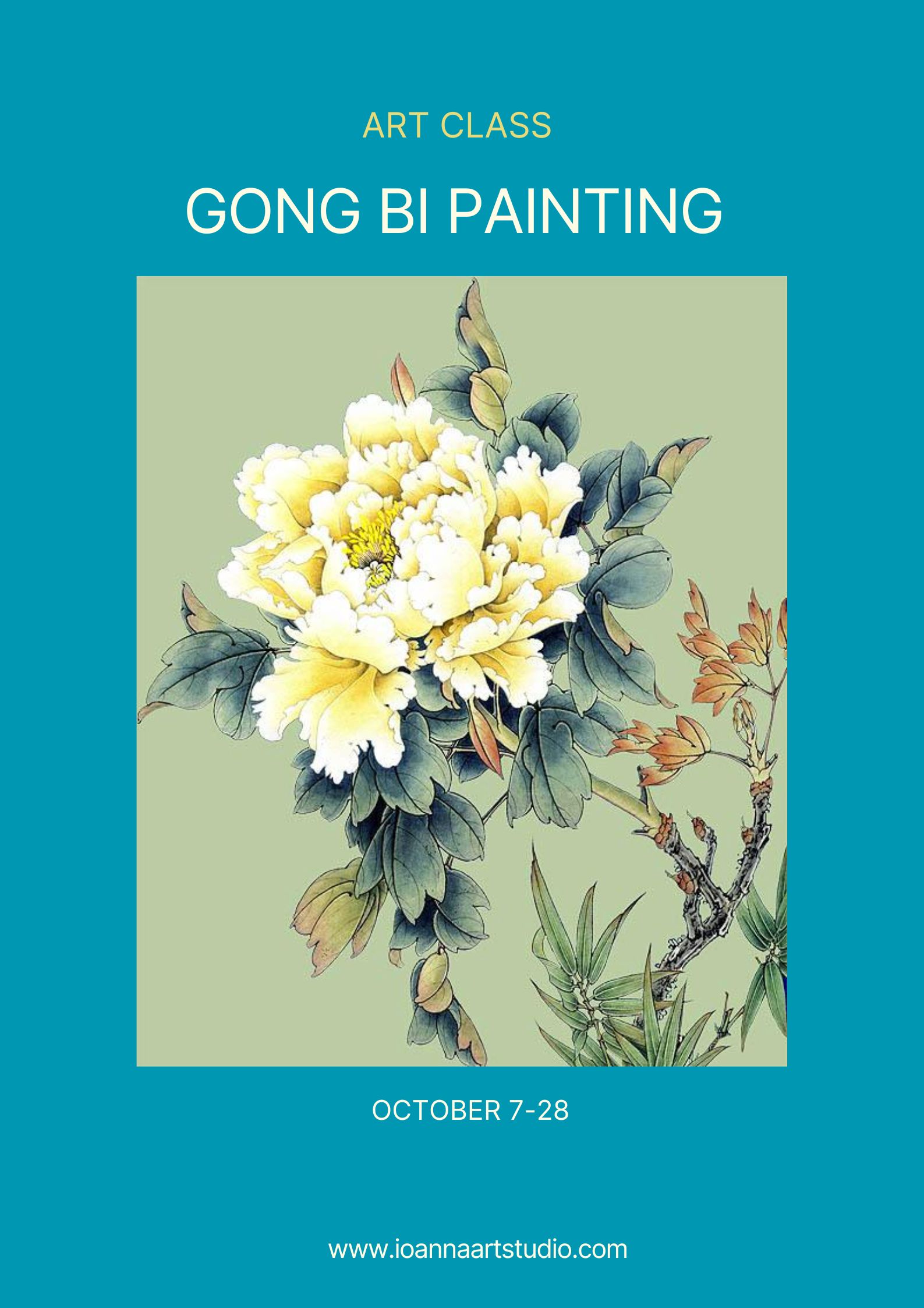 peony gongbi painting for beginners